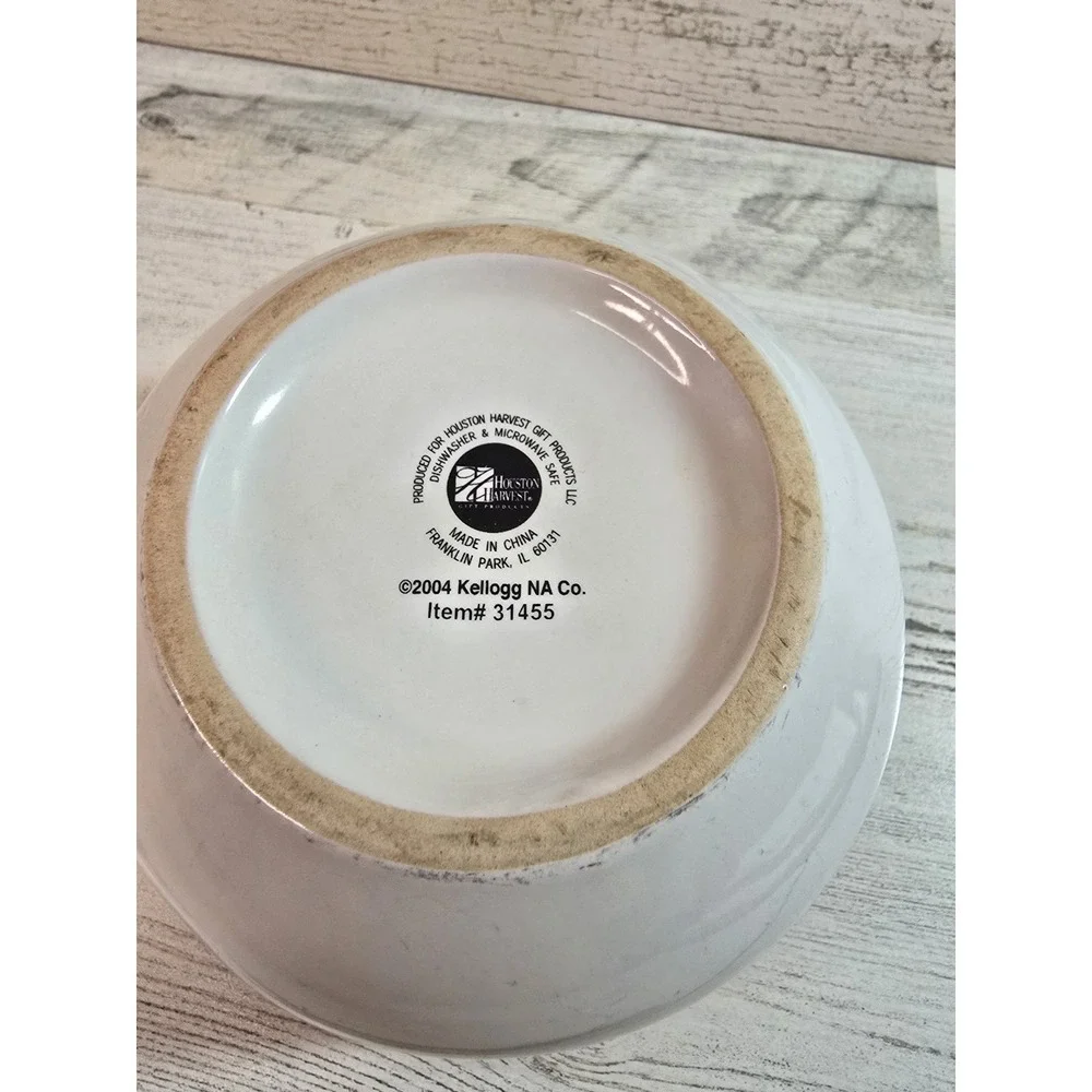 Kellogg's Raisin Bran Sun Cereal Bowl Houston Harvest 2004 Purple Floral 31455